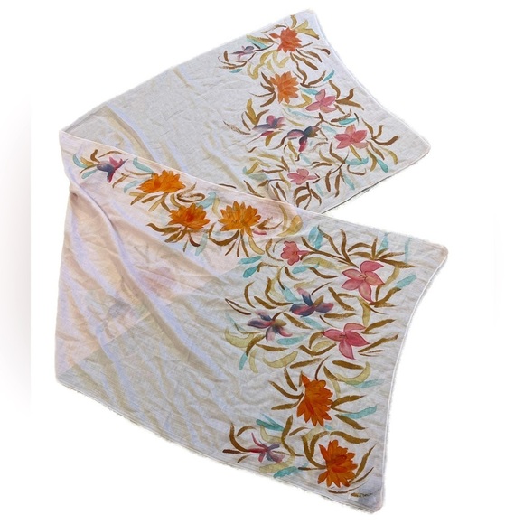 Kashmere Pashu Pashmina & Silk Painted Scarf - Picture 1 of 5